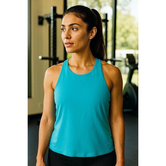 Victoria’s Secret VSX Medium Sport Racerback Tank Top Workout Activewear Teal - Picture 1 of 6